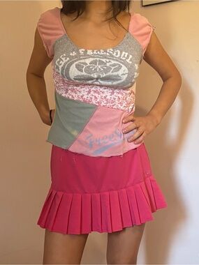 Fila Hot Pink Pleated Mini Skirt